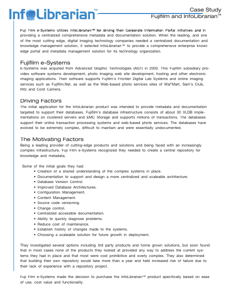 Case Study: Fujifilm, page one
