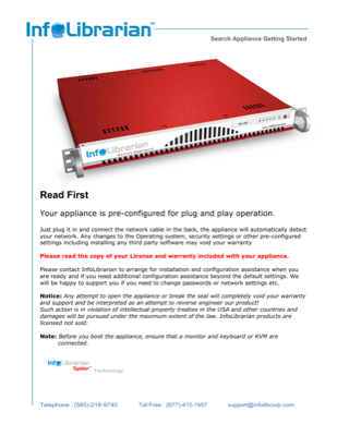 Search appliance start